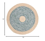 SAFAVIEH Cape Cod Collection Area Rug - 6' Round, Green & Natural, Handmade Braided Jute & Cotton, Ideal for High Traffic Areas in Living Room, Bedroom (CAP210Y) - color: Green/Natural, size: 6' (Round)