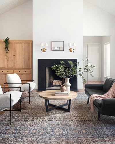 Loloi Chris Loves Julia Jules Collection JUL-06 Denim/Spice 9'-6" x 14', .13" Pile Height, Area Rug - color: Denim / Spice, size: 9' x 14' (Rectangular)