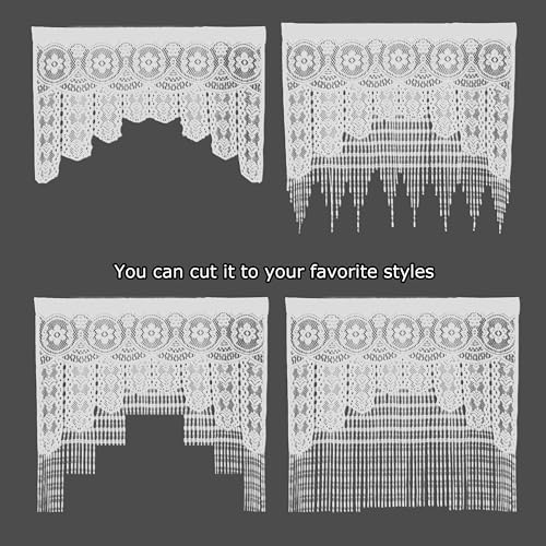 Lace Door String Curtain for Doorways，Bohemian Curtains Window Wall Closet Bedroom Kitchen Hippie Hanging Panels Boho Room Divider - color: White, size: 39"W x 79"L (Pack of 2)