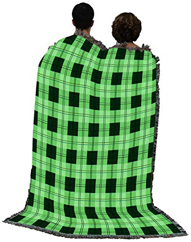 Pure Country Weavers Gooseberry Plaid Blanket - Gift Tapestry Throw Woven from Cotton - Made in The USA (72x54) - color: Gooseberry