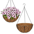 12 inch Metal Hanging Baskets for Plants Outdoor, 2 Pack Metal Wire Hanging Basket Planter with Coco Liner Flower Pots for Indoor Outdoor Garden Porch Patio, Heart-Shaped - size: 12" x 2 Pack, style: Heart