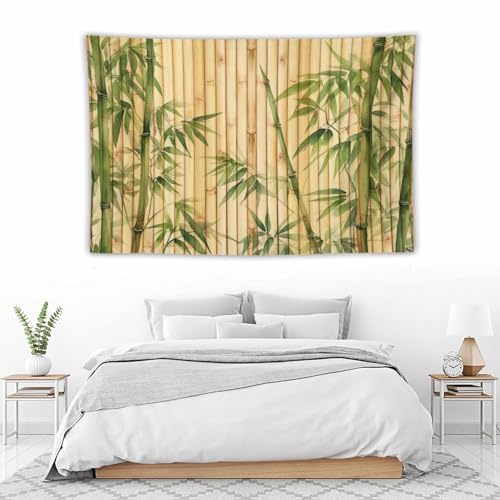 HZOHNAGO Bamboo Tapestry Chinese Style Green Leaves Printed Wall Tapestry Painting Wall Hanging for Bedroom Living Room Dorm 60" W x 40" H - color: Bamboo-6, size: 60"L x 40"W