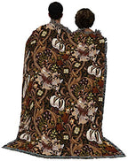 Pure Country Weavers William Morris Golden Lily Sienna Blanket - Arts & Crafts - Gift Tapestry Throw Woven from Cotton - Made in the USA (72x54) - color: Sienna, size: Large
