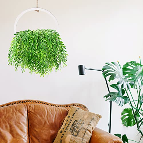 GBESTWOOW Artificial Willow Plant Fake Greenery Vine for Home Decoration Indoor Outdoor Decor - Not Included Basket- 6pcs - size: Weeping Willow-20inch-6 pcs