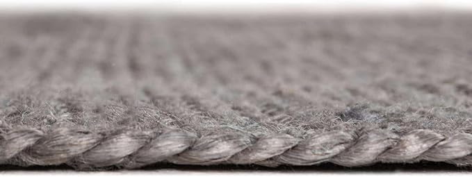 Unique Loom Braided Jute Collection Area Rug - Dhaka (1' 2" x 6' 1" Table Runner, Gray)