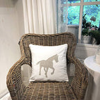 Animal Cotton Throw Pillow Covers Horse Pattren Embroidered 18x18 Inches for Couch Cushions Covers (White) … - color: Horse-white