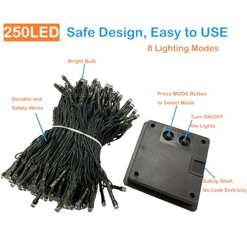 Upgrade 2Pack 500LED Solar String Lights for Outside, 180FT Solar Christmas String Lights Outdoor with 8 Modes, IP65 Waterproof Outdoor Twinkle Light, Garden Xmas Tree Christmas Decoration, Cool White - color: Cool White, size: 2PK-500LED