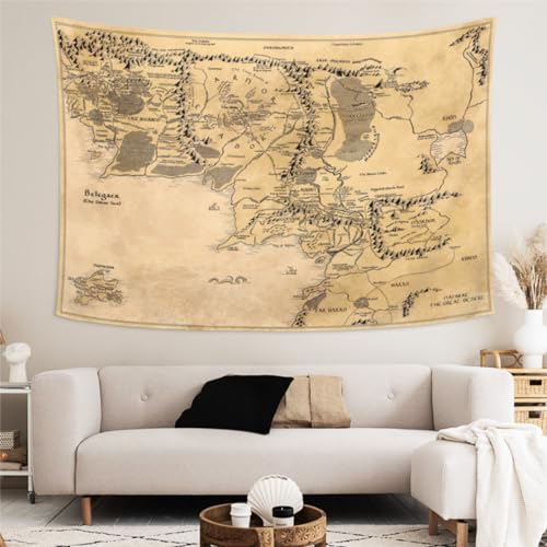 IMZEUSYEP Middle Retro Earth Map Tapestry Wall Hanging Decorative Wall Tapestries Wall Art Decoration Tapestries Home Decor For Dormitory Living Room 80x60 Inch - size: 80"L x 60"W