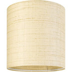 GO&SO Set of 2 Cylinder Drum Lamp Shades Farmhouse Lampshades, 10" L x 10" H (E26 Spider), Woven Lampshades for Table Lamp & Bedside Lamps,Replacement Lamp Shade In Hand Crafted,Easy Assembly Required - color: Hand-woven fabric, size: 10*10*10IN-2PC