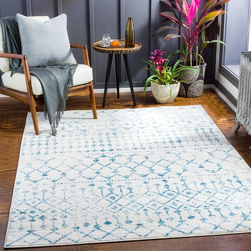 Livabliss Elsie Global Bohemian Area Rug,6'7" x 9',Dark Blue - color: Dark Blue, size: 6'7" x 9' (Rectangular)
