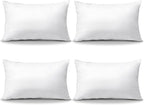 OTOSTAR Pack of 4 Throw Pillow Inserts, 12 x 20 Rectangle Cushion Inner Soft Fluffy Plump Stuffer Cushion Pads White Decorative Pillow Inserts