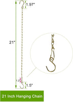 Chain for Hanging Plants,21 Inch Gold Hanging Chain, Small Hanging Basket Chain Kits with Hooks for Bird Feeder Hanging Basket Extender Porch Wind Chime (Gold, 21 Inch-6PCS)