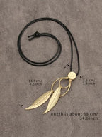 Leather Necklace for Women Long Boho Pendant Hippie Choker Necklace Bohemian Layered Leather Rope Wooden Jewelry Gifts - style: Leather Vintage Necklace