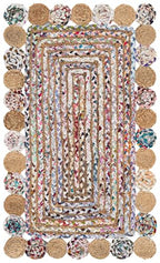 SAFAVIEH Cape Cod Collection 2' x 3' Beige / Multi CAP201B Handmade Boho Braided Jute & Cotton Entryway Living Room Foyer Bedroom Accent Rug - color: Beige/Multi, size: 2' x 3' (Rectangular)