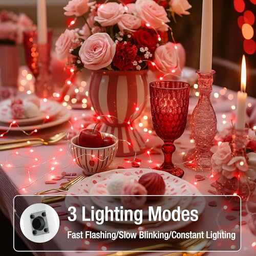 20 Pack Fairy Lights Battery Operated - 7ft 20 Led Twinkle Lights 3 Modes, Bulk Mini String Lights Waterproof for Mason Jars Vases DIY Party Wedding Decoration Christmas - Red - color: Red, size: 20 Pack