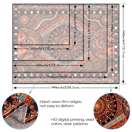 Rexful Orange Sun and Moon Tapestry Indie Hippie Bohemian Mandala Celestial Wall Hanging Aesthetic Tapestry for Bedroom Living Room Dorm (Red 1, 60''×44'') - color: Red 1, size: 60''×44''