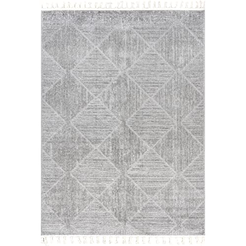 Nuloom Kerry Light Grey, 2'8" x 8', Geometric, Soft and Cozy, High Traffic, Stain Resistant, Easy Clean, Durable Runner for Bedroom, Living Room, Dining Space, Den, Foyer, Entryway - color: Kerry Light Grey, size: 2'8" x 8' (Rectangular)