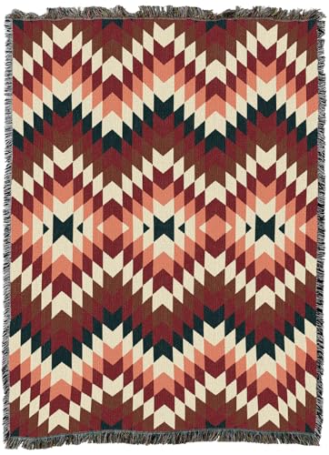 Pure Country Weavers Sandy Fires - Western Tapestry Throw Blanket Woven from Cotton - Made in The USA (72x54) - color: Sandy Fires
