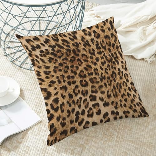 Polka Dot Cheetah Print Pillow Covers 18x18 Inch Set of 2, Leopard Print Decorative Throw Pillowcase Decorative Square Stripes Modern Outdoor Cushion Cover for Sofa Couch Living Room Bed Decor - color: Icv 11, size: 18" x 18" (Pack of 2)