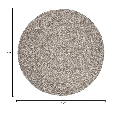 SAFAVIEH Braided Collection Area Rug - 4' Round, Ivory & Beige, Handmade Woven Cotton, Boho Reversible Style, Ideal for Living Room, Bedroom, Dining Space (BRD256B) - color: Ivory/Beige, size: 4' (Round)