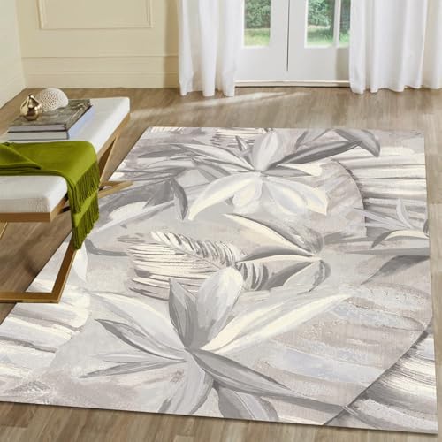 Flowers Area Rug, Spring Fall Floral Rug Home Decor Low-Profile Non-Slip Washable Mat for Entryway Bedroom Bathroom Laundry Room Indoor 1.5 x 2.5ft - color: Muted Rose and Stone Gray, size: 1.5 x 2.5ft / 18 x 30in / 45 x 75cm
