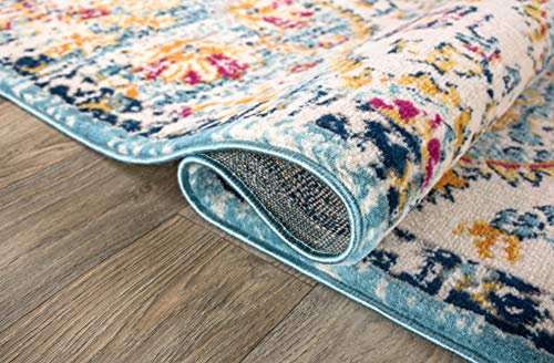 Rugshop Vintage Distressed Bohemian Area Rug 2' x 3' Blue - color: Blue, size: 2' x 3' (Rectangular)