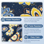 LVTXIII Outdoor Bistro Chair Cushions, 15"x15"x4" Round Patio Chair Cushions, All Weather Tufted Seat Cushions for Patio Furniture Use, Set of 2, Bloom Cobalt - color: Bloom Cobalt