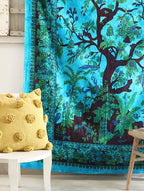 Popular Handicrafts Tapestry Wall Hanging Hippie Tree of Life Kaleidoscope Bohemian Hippy Intricate Floral Design Indian Tapestries Bedspread Turquoise 53 x 78 Inch - color: Turquoise, size: 78"L x 53"W