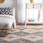nuLOOM Hand Braided Marla Denim And Jute Diamonds Area Rug, 5x8, Off-white - color: Marla Off-white, size: 5' x 8' (Rectangular)