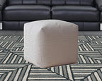 HomeRoots 17" Gray Cotton Pouf Cover