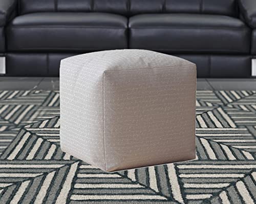 HomeRoots 17" Gray Cotton Pouf Cover