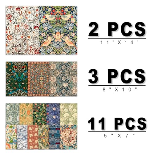 ANERZA 16 PCS William Morris Wall Art Decor, Floral Wall Prints for Bedroom, Vintage Artwork Posters for Room Aesthetic, Wall Collage Kit Pictures for Living Room, Colorful Dorm Gallery Home Decor - color: MediumBlue, size: 11"x14" Unframed