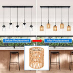 MELUCEE 5 Pack Rattan Lamp Shade, Small Boho Lamp Shades Replacement, 1.65in Fitter Light Covers, Cylinder Woven Lampshade for Floor Lamps Pendant Light Chandelier Wall Sconces - size: 5 Pack
