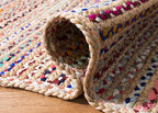 SAFAVIEH Cape Cod Collection Area Rug - 3' Square, Natural & Multi, Handmade Boho Braided Jute, Ideal for High Traffic Areas in Living Room, Bedroom (CAP251A) - size: 3' x 3' (Square)