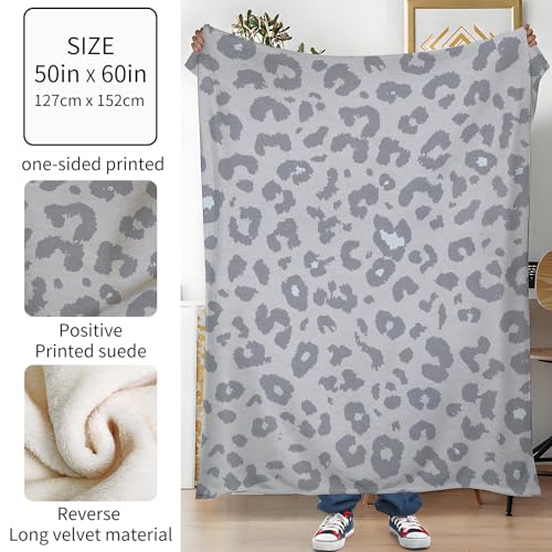 Throw Blanket for Couch, 300GSM Warm Soft Cozy Flannel Blanket, Cute Blanket for All Seasons Bedroom Home Decor Gifts, Luxury Grey Leopard 50x60 Inches - color: Luxury Grey Leopard