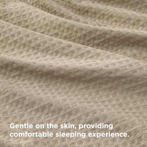 Bedsure Textured Duvet Cover King Size, Soft & Breathable Comforter Cover for All Season, 3 Pieces Wrinkle-Resistant Zipper Bedding with 8 Corner Ties, Khaki - color: 10 - Khaki (No Comforter), size: King (104" X 90")