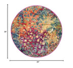 SAFAVIEH Madison Collection 3' Round Fuchsia / Gold MAD425D Boho Abstract Distressed Non-Shedding Dining Room Entryway Foyer Living Room Bedroom Area Rug - color: Fuchsia/Gold, size: 3' (Round)