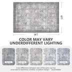 Living Room Rug 6x9, Soft Non Slip Low Pile Washable Rug, Boho Modern Area Rug for Bedroom, Dining Room, Distressed Grey - color: Distressed Grey, size: 6' x 9' (Rectangular)