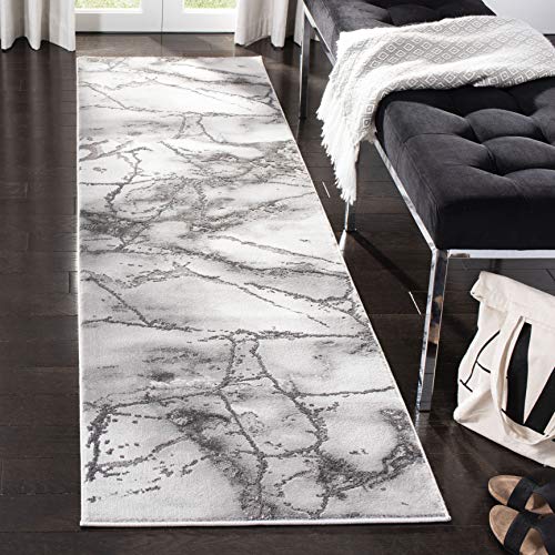 SAFAVIEH Craft Collection Runner Rug - 2'3" x 8', Grey & Silver, Modern Abstract Design, Non-Shedding & Easy Care, Ideal for High Traffic Areas in Living Room, Bedroom (CFT877G) - color: Grey/Silver, size: 2'3" x 8' (Runner)