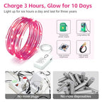 8 Pack Rechargeable LED Fairy Lights 7Ft 20LED Battery Operated with Remote, DIY Timer & 8 Modes, Mini Twinkle String Lights for Indoor Christmas Wedding Mason Jar Bedroom Party Table (Pink) - color: Pink