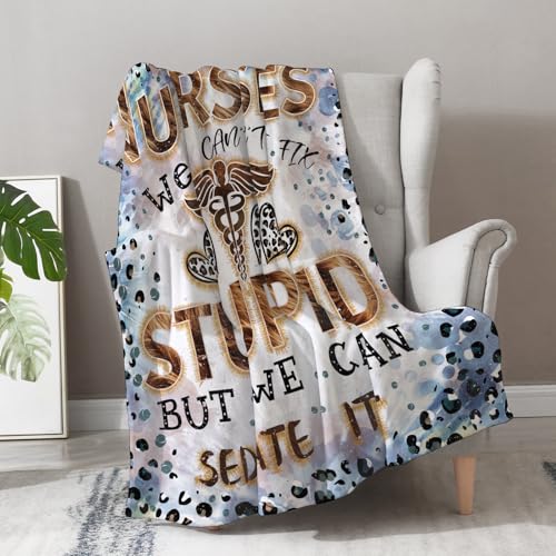 Aimego Nurse Gifts Blanket for Women - Nursing Student Nurse Appreciation Gifts for Nurse Practitioner, RN Nurses, Nurses Week Nurse Graduation Gift Throw Christmas Lightweight Blanket 50"x60" - color: Nurse 2