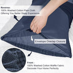 PHF 100% Cotton Waffle Pillow Shams Standard Size, 2 Pack 20" x 26" Soft Skin-Friendly Pillowcases, No Filling, Aesthetic Woven and Breathable Waffle Weave Pillow Case Covers for Bed, Indigo - color: Indigo, size: 26" x 20" (Pack of 2)