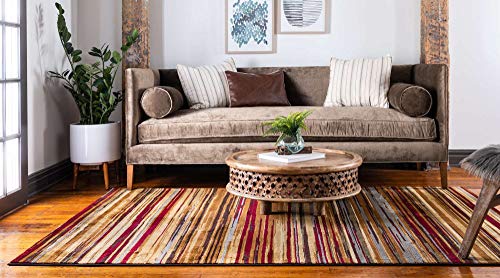 Unique Loom Barista Collection Area Rug - Icatu (8' x 10' Rectangle Beige/Brown) - size: 8' x 10' (Rectangular)