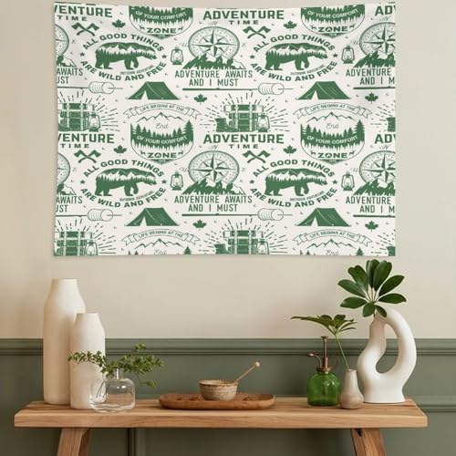 ZhiRain Cabin Retro Rustic Lodge Tapestry Wall Hanging Bear Country Hunting Wild Animal Adventure Tapestries Home Decor for Living Room Bedroom Farmhouse Apartment Dorm 30"x40" - color: Cabin, size: 30"L x 40"W