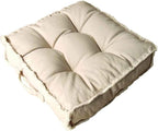 Verpert Square Thick Floor Seating Cushions,Solid Thick Tufted Cushion Meditation Pillow for Sitting on Floor,Tatami Pad for Guests or Kids Reading Nook,Yoga Living Room Sofa Balcony Outdoor (Beige)