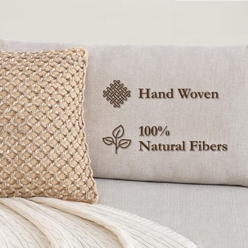 Boho Living Jada Decorative Throw, Includes Accent Insert, Premium Woven Design, Living Room Décor, (2) 20" x 20" Pillow Covers, Beige 2 Count - color: Beige, size: (2) 20" x 20" Pillow Covers