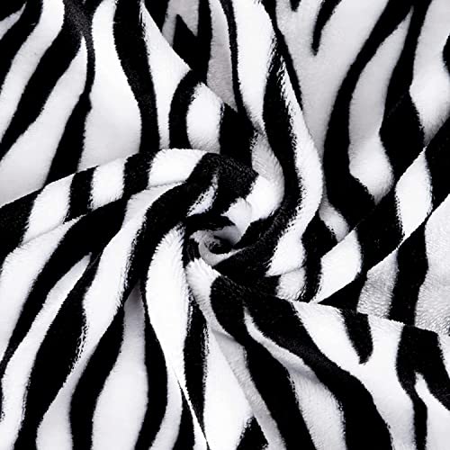 MACEVIA Flannel Fleece Throw Blanket for Couch, Zebra Blanket Black and White for Adult, Lightweight Warm Cozy Soft Blanket for Bed Sofa 260GSM, Suitable for All Seasons (Black Zebra,50x60inches) - color: Black Zebra Print, size: Flannel Fleece (50x60 IN)