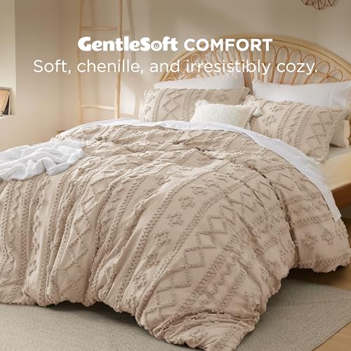 Bedsure Boho Duvet Cover Queen Size, Soft & Comfortable Elegant Design Boho Bedding for Decoration, Machine Washable Comforter Cover for All Seasons,Includes 1 Duvet Cover & 2 Pillow Shams,Khaki - color: 07 - Khaki - Elegant (No Comforter), size: Queen (9