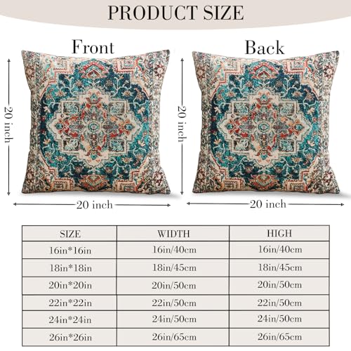 Boho Throw Pillow Covers 20x20 inch Set of 2,Boho Vintage Carpet Pattern Antique Ethnic Decor Double Sided Pattern Cushion Cover Soft Pillow Case Living Sofa Room Bed Square Pillow Cover - color: Boho-11, size: 20" x 20" (Pack of 2)