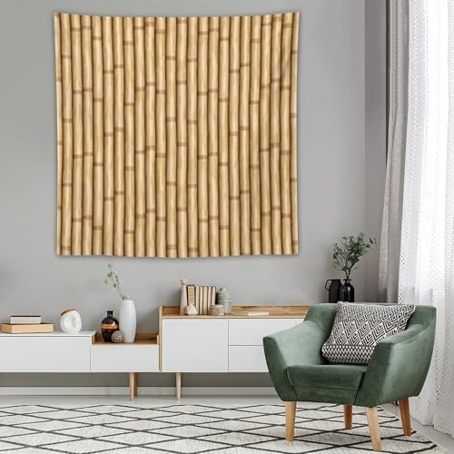 HZOHNAGO Bamboo Tapestry Retro Brown Bamboo Pattern Printed Wall Tapestry Painting Wall Hanging for Bedroom Living Room Dorm 60" W x 60" H - color: Bamboo-2, size: 60"L x 60"W